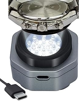 CoolFire (The Original) - USB-C UV Free Solar Watch Fast Charger for All Eco Solar Watches. Safe 24/7 Charging (No 8H Timer Needed). Reloj Hombre Solar Charger. Fits G-Shock, Citizen, Seiko, Garmin SV