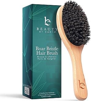 Boar Bristle Hair Brush for Women and Men, Natural 100% Soft Boars Hairbrush for Fine and Thin Hair