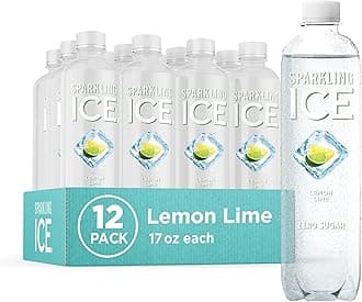 Sparkling Ice, Lemon Lime Sparkling Water, Zero Sugar Flavored Water, with Vitamins and Antioxidants, Low Calorie Beverage, 17 Fl Oz (Pack of 12)