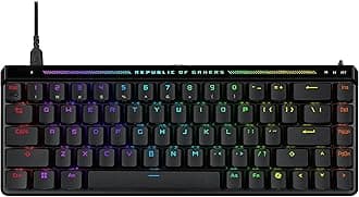 – ROG Falchion Ace HFX 65 Analog Gaming Keyboard, pre-lubed ROG HFX Magnetic Switches, Rapid Trigger, touch panel, 8000 Hz polling rate, five-layer dampening & gasket mount, ABS Keycaps, AR layout