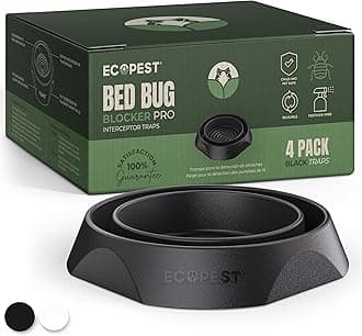 EcoPest Bed Bug Interceptors – 4 Pack | Bed Bug Blocker (Pro) Interceptor Traps (Black)