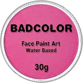 Pink Face Body Paint(30gm), Water Activated Face Painting Kit for Kids & Adults Parties, SFX Makeup Painting Palette for Halloween Barbiecore Sugar Skull Special Effects Costume Cosplay & Stage
