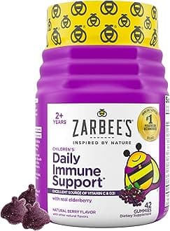 Elderberry Gummies for Kids with Vitamin C; Zinc & Elderberry; Daily Childrens Immune Support Vitamins Gummy for Children Ages 2 and Up; Natural Berry Flavor; 42 Count