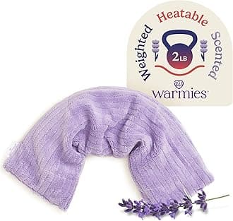 warmies Hot-Pak, Microwavable Neck Wrap - Heating & Cooling Plush Pad for Calming Relaxation - Weighted & Heated Neck Warmer with Scented Lavender - Microwave Heat Pad for Aches & Pain - Lavender
