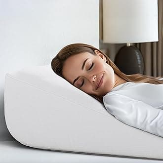 Ultra Comfortable Bed Wedge Pillow with Topper - Perfect Wedge Pillow for Sleep Apnea, Gerd, Acid Reflux Pillow and Post Surgery - Foam Wedge Pillow for Back Pain Relief, Sleep Apnea Pillow Wedge