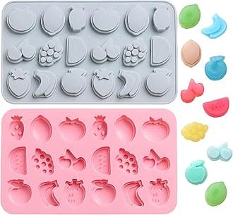 Verdental Fruit Shape Silicone Candy Molds, Non-stick Cake Decoration Mold for Hard Candy, Chocolate, Ice Cubes,Gummy, Caramel, Ganache (2 Pieces)