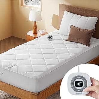 Heated Mattress Pad Twin - Bed Warmer with Memory & Preheat Functions, 12-Hour Auto Off & 10 Heat Settings, Single Controller, Fast Heating, Brushed Electric Mattress Pad Twin, 39"x75"