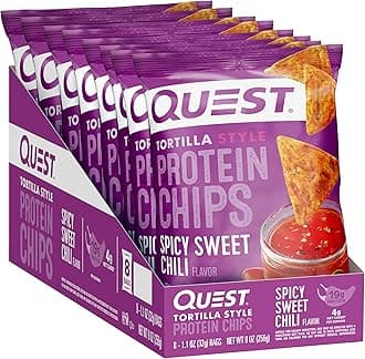 Quest Tortilla Style Protein Chips - Spicy Sweet Chili (8 Bags)