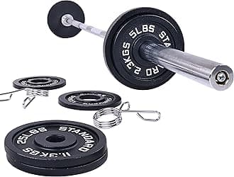 Olympic Cast Iron Plate for Strength Training and Weightlifting, Pairs, Sets or Set with Barbell, Multiple Sizes