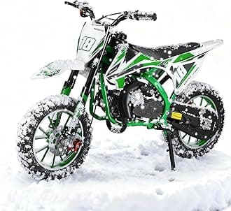 [Fast Arrival] New 50CC Kids Dirt Bike - 2 Stroke Toddler Gas Powered Dirtbike with Training Wheels, Speeds up to 40MPH, Mini Kids Motorcycle with Front Rear Disc Brakes, Ideal Gifts for Children