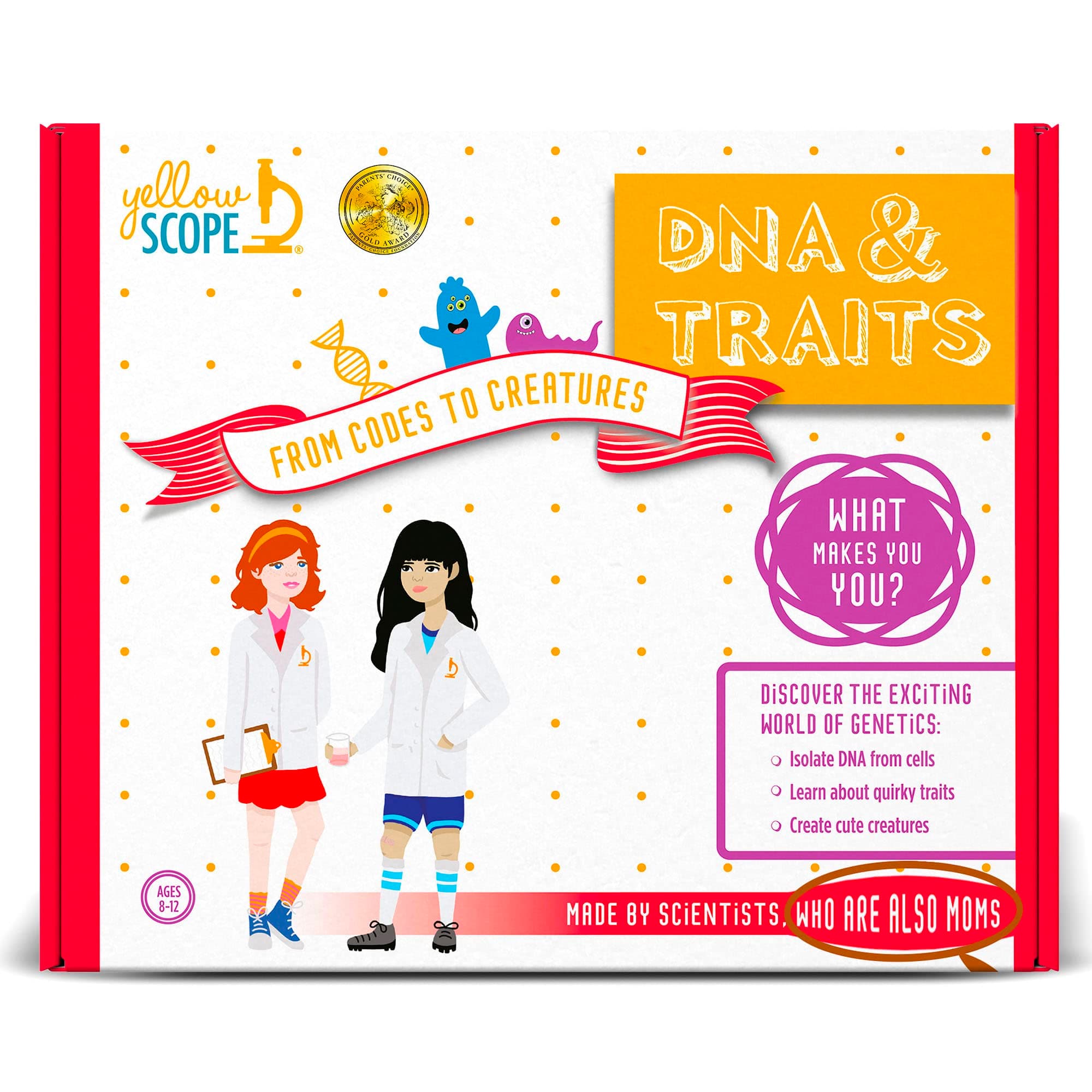 Genetics Science Kit - DNA & Traits Kit, Metal Lab Tools, Ages 8-12 - Hands-On STEM Science Experiment & Educational Toy - Genetics Lab Setup