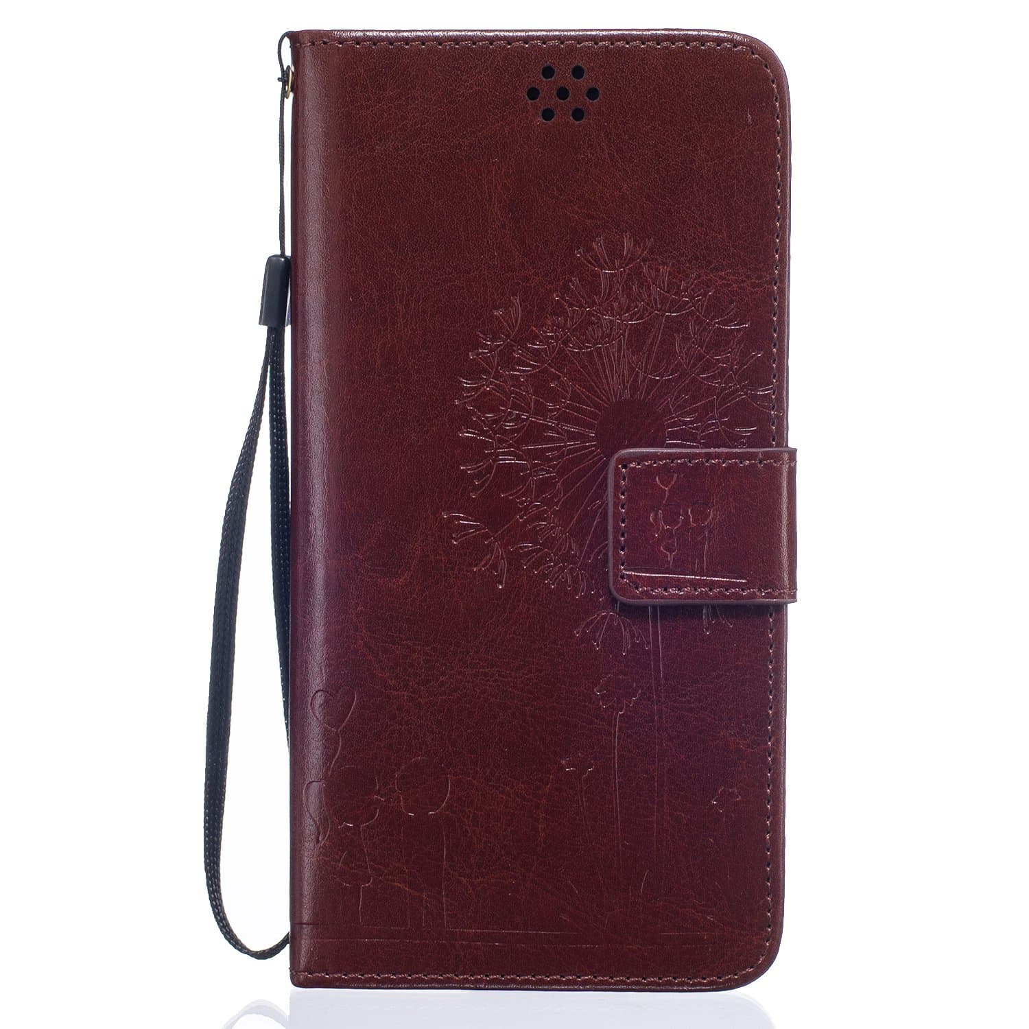 iPhone 6S Case, Wallet Embossed Cirrus PU Leather Case with Card Holders & Magnetic Clip Kickstand Soft TPU Inner Cover for iPhone 6/6s (Coffee)
