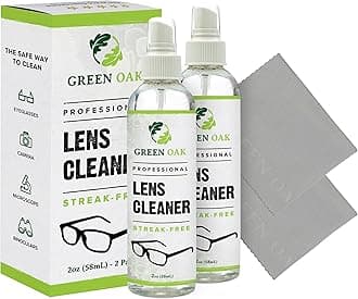 Lens Cleaner Spray Kit – Green Oak Professional Lens Cleaner Spray with Microfiber Cloths – Best for Eyeglasses, Cameras, and Lenses - Safely Cleans Fingerprints, Dust, Oil (2oz Travel Pack)