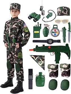 Spooktacular Creations Army Costume for Boys, Kids Military Costume, Camo Special Forces Outfit for Kids Halloween Cosplay