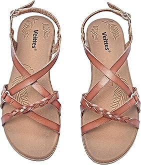 Veittes Women's Flat Slide Sandals-Adjustable Double Elastic Bands,Crossover Straps,Fashion Casual Summer Flat Sandals.