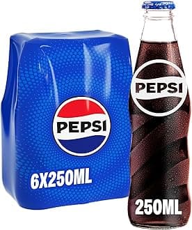 Pepsi Carbonated Soft Drink, Glass Bottle, 6 X 250ml