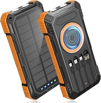 Power Bank Solar Charger,49800mAh Wireless Portable Charger with 4 Built-in Cables,22.5W Fast Charging Battery Pack USB-C in/Output PD+QC3.0 Portable Power Bank for All Cell Phones