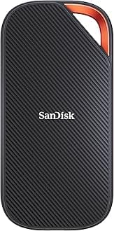SanDisk 2TB Extreme PRO Portable SSD with USB4, Up to 3800 MB/s Read and 3700MB/s Write, USB-C, USB 3.2, Backwards Compatible, IP65 Water and Dust Resistance - SDSSDE82-2T00-G25