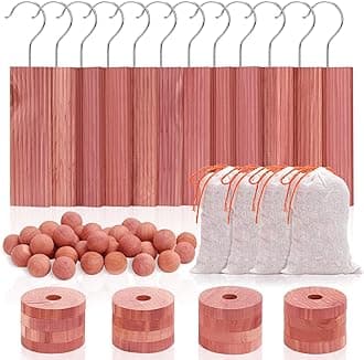 Homode M Cedar Blocks for Clothes Storage, Cedar Chips for Closets and Drawers, Aromatic Cedar Wood Balls and Cedar Sachets, Cedar Closet Freshener, 80 Pack