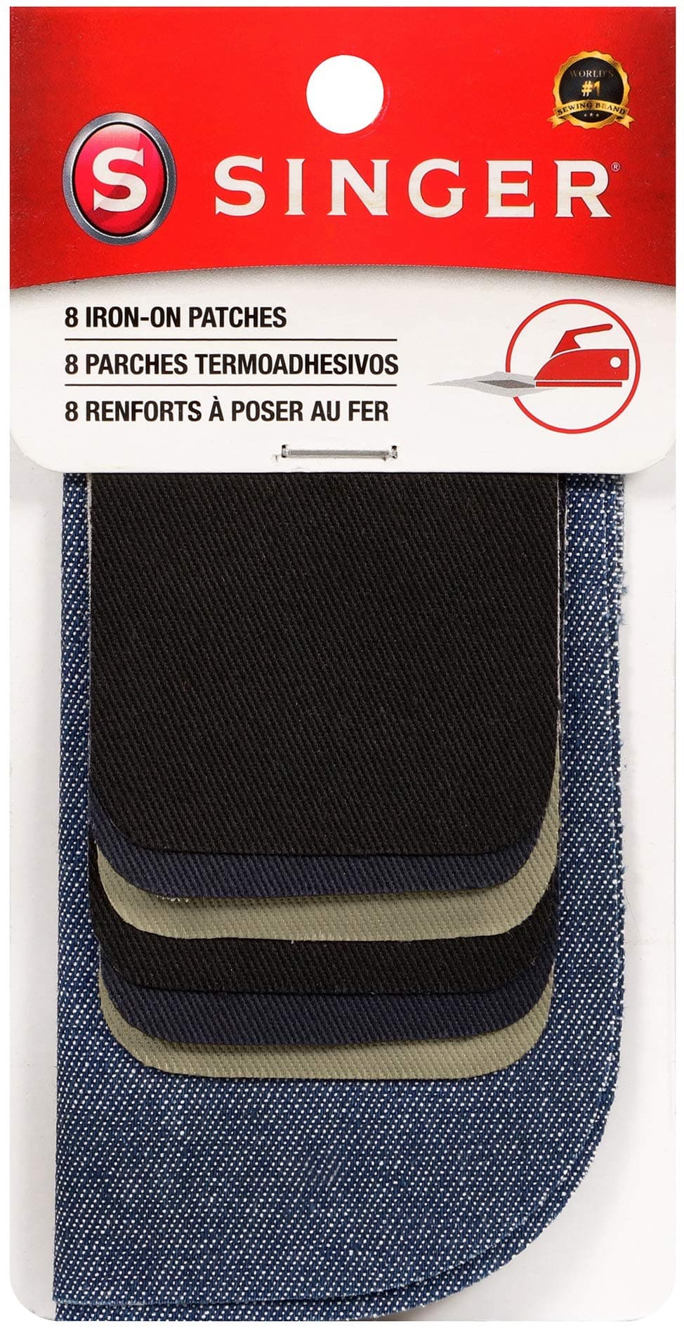 Denim & Twill Iron-On Patches Combo, 8pc Assorted