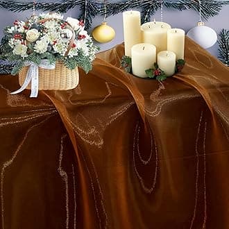 MDS Pack of 100 Yard Sheer Organza Fabric for Wedding Party Home Event Banquet Decorations, Backdrop Curtain Craft Dress Sewing Fashion DIY Crystal Organza Tulle Fabric Bolt 44” Wide - Bronze