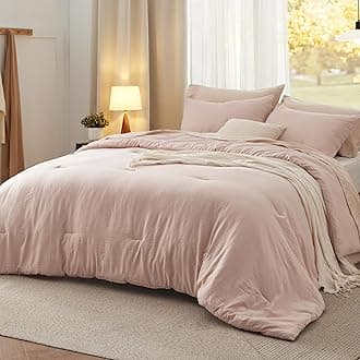 Bedsure King Size Comforter Set, Light Pink Soft Prewashed Bedding for All Seasons, 3 Pieces GentleSoft™ Warm Down Alternative Bed Set, 1 Lightweight Comforter (104"x90") and 2 Pillowcases (20"x36")