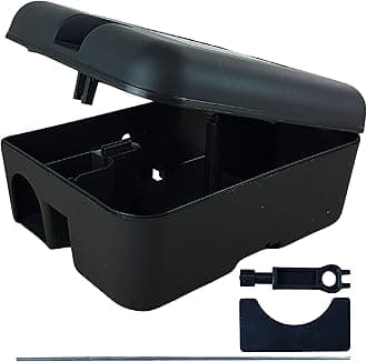 Roshield Tamper Proof Rat & Mouse Rodent Bait Box Stations for the Safe Control of Poison & Pest Traps, Heavy Duty Outdoor Usage (Empty)