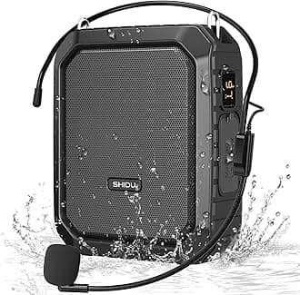 SHIDU Voice Amplifier for Teacher with Portable Microphone and Speaker, 18W Megaphone with Wired Mic Headset, IPX5 Waterproof & Rechargeable Bluetooth Speaker Systems for Tour Guide (NOT Wireless)