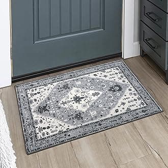 Lahome Boho Tribal Area Rug - 2x3 Gray Door Mat Rugs for Entryway, Kitchen Rugs and Mats Non Skid Washable,Throw Small Rugs for Bedroom Indoor Carpet for Foyer Bathroom Laundry Entrance