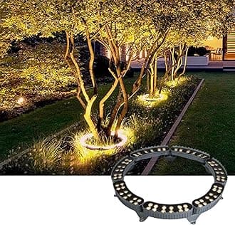 Tree Holding Light - Outdoor Landscape Lights, IP65 Outdoor Waterproof Tree Lighting Lights, AC220V RGB Landscape Garden Tree Lighting, Outdoor LED Surrounding Colored Hoop Tree Spotlight(Blue,5PCS(60