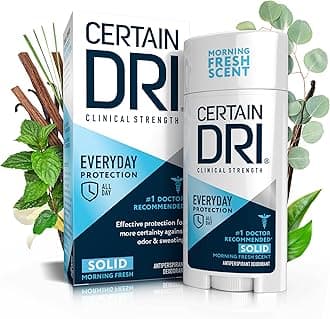 Certain Dri Everyday Strength Clinical Antiperspirant - 72-Hour Sweat Protection for Hyperhidrosis - Doctor-Recommended - Travel-Friendly - Fresh Scent - 2.6 oz (Pack of 1)