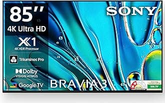 Sony BRAVIA 3 Series 215 cm (85 inches) 4K Utra HD AI Smart LED Google TV K-85S30 (Black)