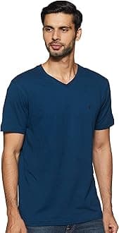 Men Athleisure Smart Tech Regular Fit T-Shirt-Easy Stain Release, Anti Stat, Ultra Soft_60001_Deep Sea_Xl, Blue