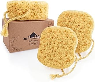 Bath Sponge, Foam Loofah, Body Scrubber for Bathing, Exfoliating Shower Pouf for Shower - Large Size, Lots of Lather, Square, 3 Pack