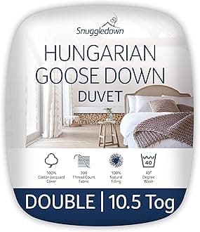 SnuggledownHungarian Goose Down Double Duvet 10.5 Tog All Year Round Duvet Double Bed