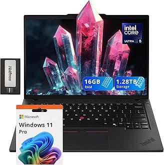 Lenovo ThinkPad T14 G5 14" WUXGA Laptop, Intel Ultra 5 125U, 16GB DDR5, 1.28TB Storage(1TB SSD+288GB Docking Station Set), Intel Graphics, Backlit Keyboard, Fingerprint Reader, Win 11 Pro, Black