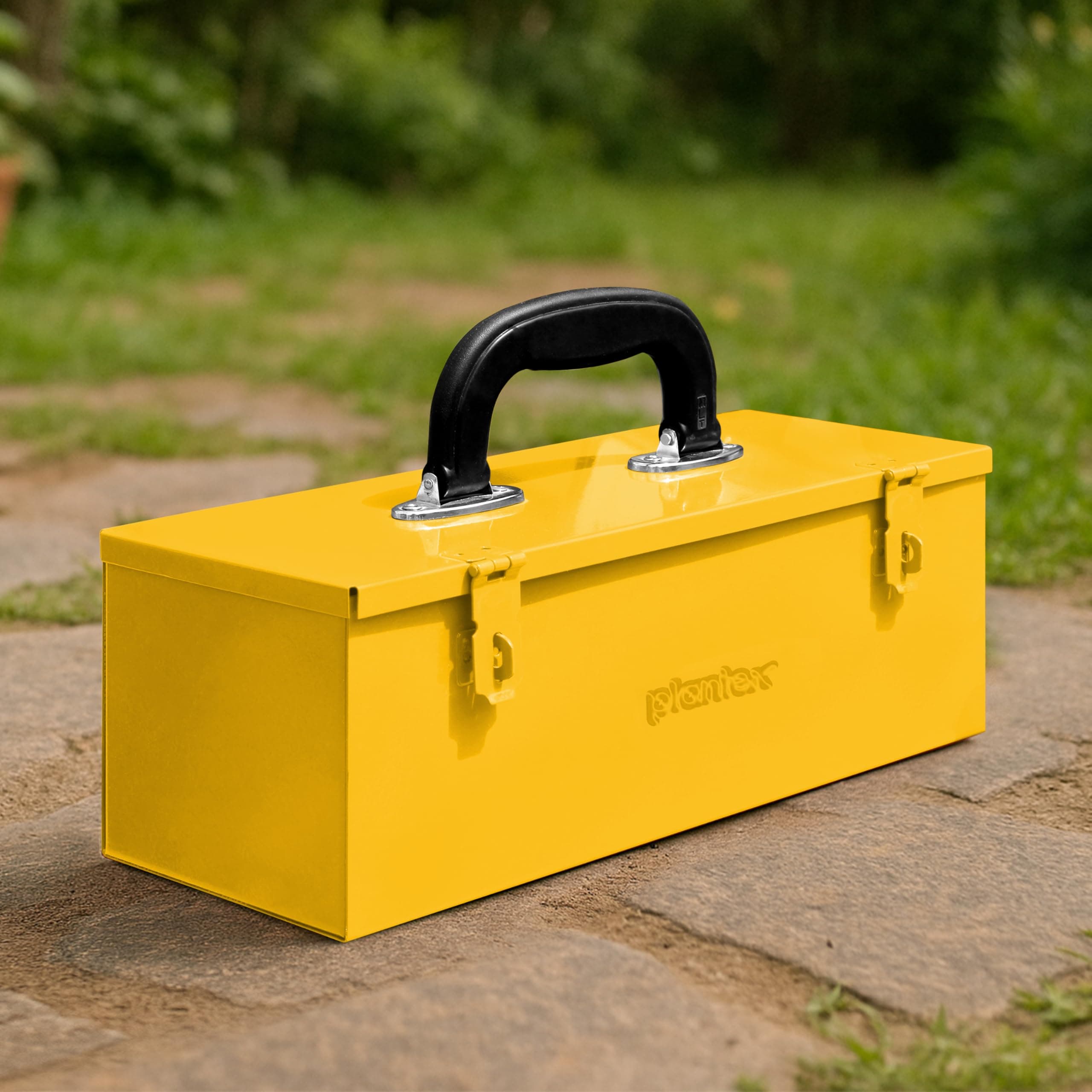 Plantex 12-inch Small Tool Box for Tools/Tool Box Empty for Home Use/Compact Tools Kit Box (Yellow)