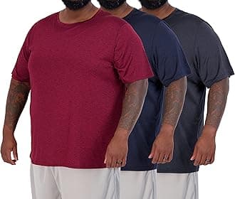 3 Pack: Mens Big & Tall Tech Stretch Long-Sleeve & Short-Sleeve Dry-Fit T-Shirt