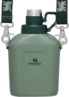 STANLEY Legendary Classic Canteen Water Bottle - 1.1 QT - Stainless Steel Canteen with Strap and Leakproof Lid - Dishwasher Safe and BPA-Free