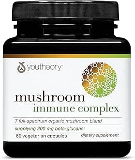 Mushroom Immune Complex - Vegan Immune Support Supplement* - Organic Mushroom Blend with Chaga, Cordyceps, Lion's Mane, Maitake & More - 60 Vegetarian Capsules