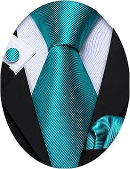 Plain Men Silk Ties Extra Long Satin Necktie for Wedding Business Handkerchief Cufflinks Set Solid Colors