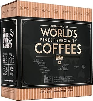 – Original Gourmet Coffee Gift Set for Men & Women – 5 of the World’s Finest Single Estate Specialty & Organic Coffees | Brew & Enjoy Anytime, Anywhere | Hamper Style Letterbox Gift Idea for Him & Her