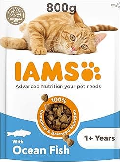 IAMS Adult Complete Dry Cat Food Ocean Fish 800g - Supports Strong Immune System