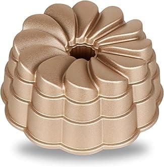 Baker's Secret for Fluted Cake Pan, Fluted Cake Pans, Perfect for Fluted Cakes, Die Cast Aluminum Cake Pans, 2 Layers Non-stick Coating, Novelty Cake Pan - The Cast Aluminum Collection (Petal)