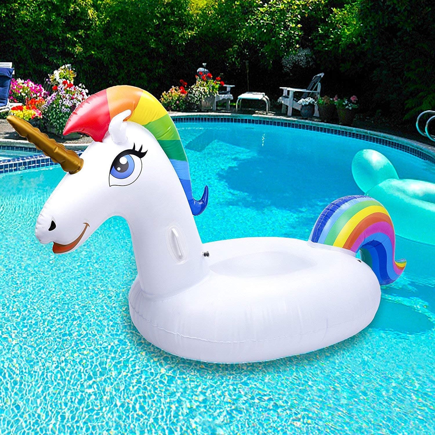 NEWYANG Unicorn Inflatable Pool Float - Inflatable Floating Bed, Best Swimming Pool Inflatable Float for Adults and Kids