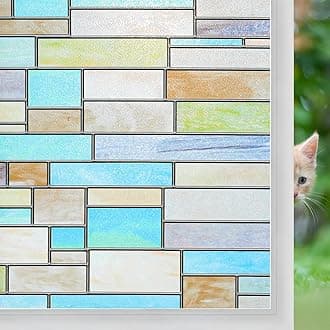 Niviy Privacy Window Film Non-Adhesive Removable Static Cling Glass Film Stained Glass Window Film for Home Kitchen Office 35.4 by 78.7 Inches