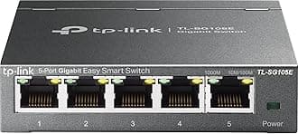 TP-Link TL-SG105E Managed 5-Port Gigabit Network Switch, 5x 10/100MbpsPorts, High Power Ethernet Splitter, Support QoS VLAN IGMP Snooping, Silent Operation, Traffic Port Prioritization