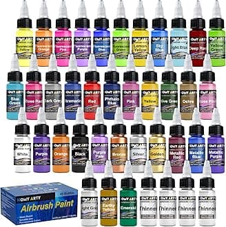 Airbrush Paint - 36 Colors with 4 Thinner, Ready to Spray Airbrush Paint Set, Water-Based Acrylic Air Brush Paints for Metal, Plastic Models, Canvas, Wood - 40 Bottles