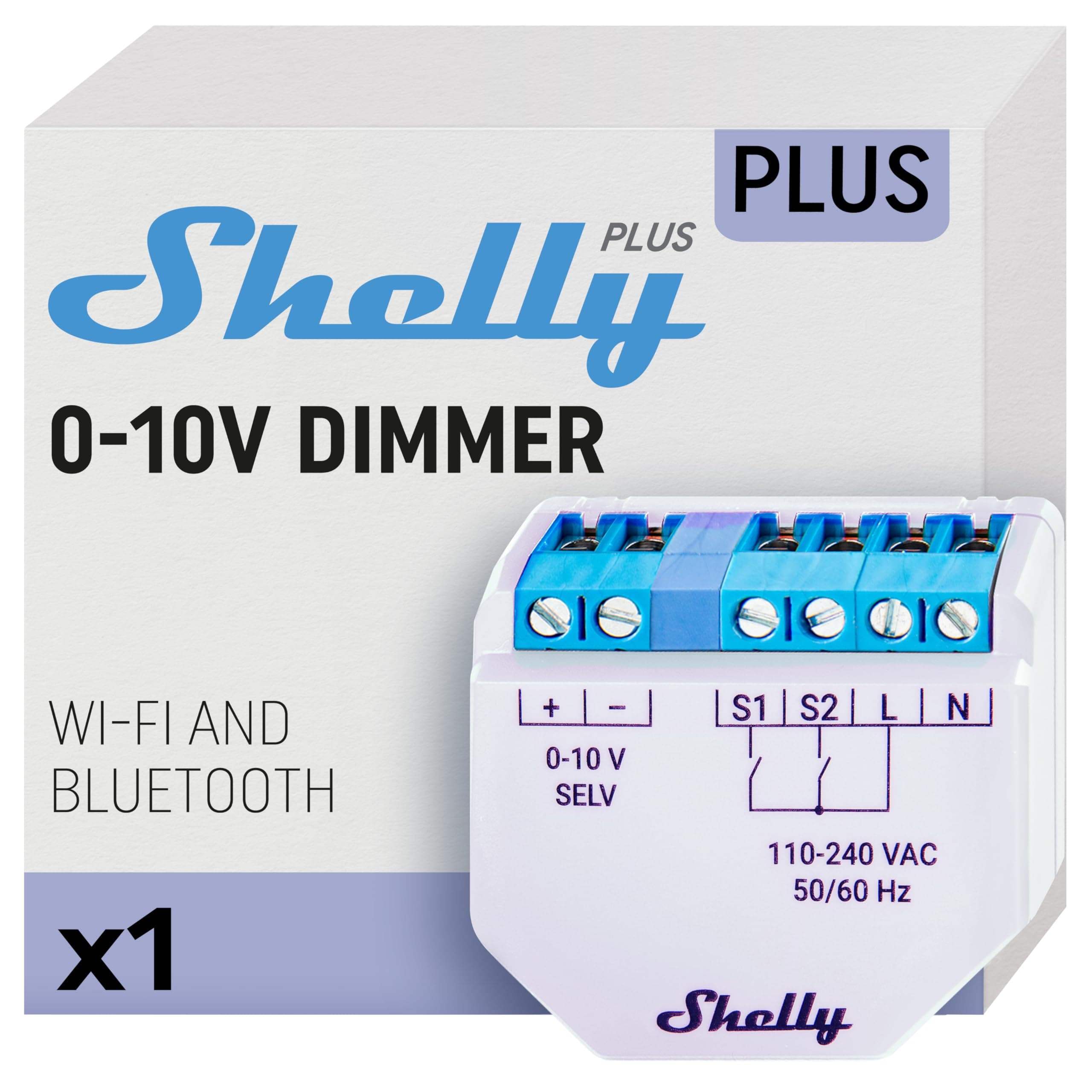 Shelly Plus 0-10V Dimmer | WiFi Smart Dimmer Switch | Dimmable Lights | Home Automation | Compatible with Alexa & Google Home | iOS Android App | No Hub Required