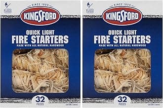 Kingsford Quick Light Fire Starters | Wooden Fire Starters Made with All Natural Hardwood for Grilling, Campfires, & Outdoor Fireplaces | 32 Count Fire Starter Rolls (Pack of 2)